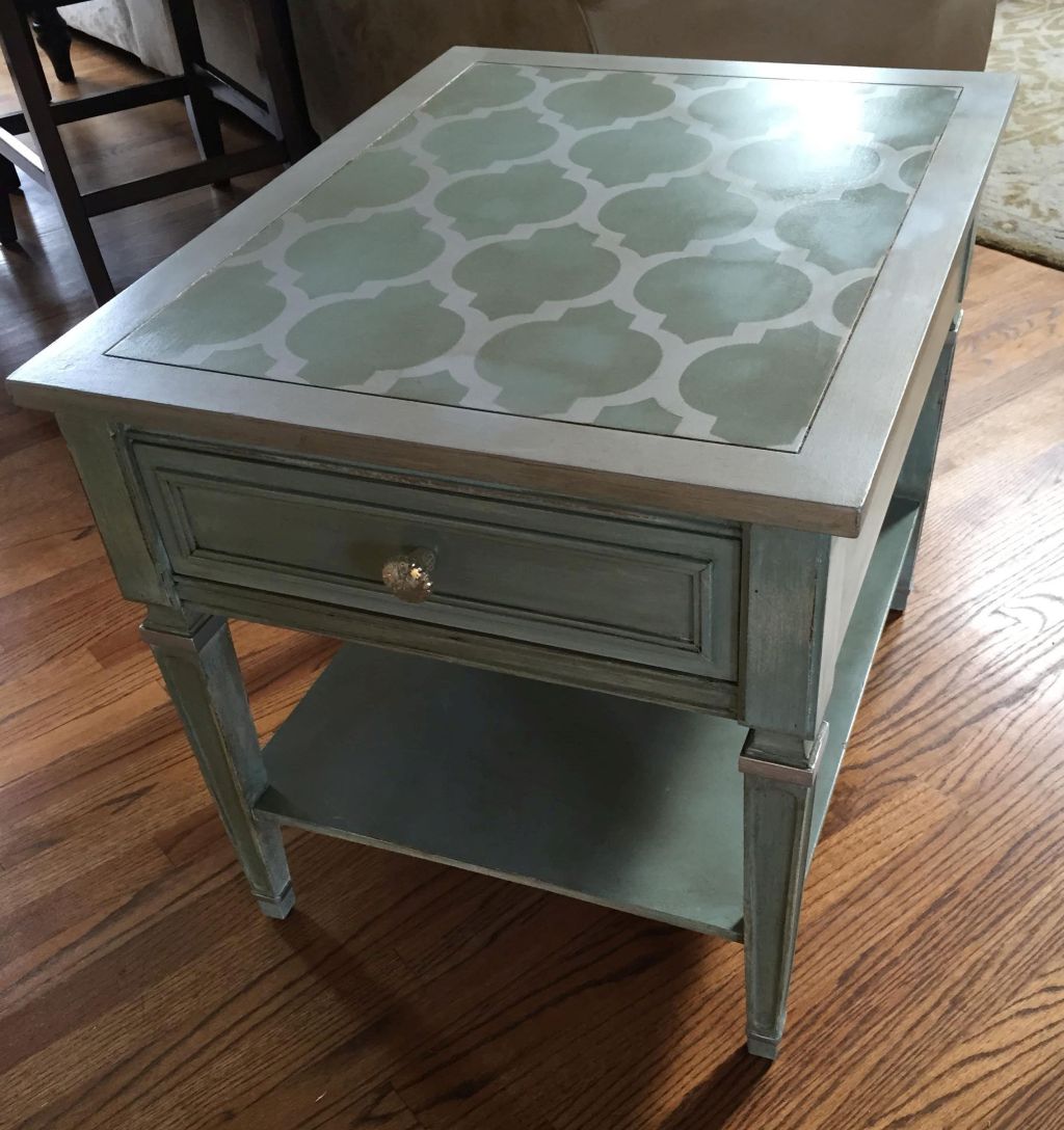 End Table Stencil Upcycle